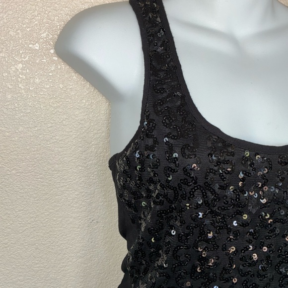 DIVA sleek & sassy sequined racer back tank tee  . M EUC - Picture 4 of 14